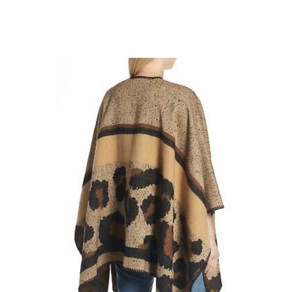 NORDSTROM BP LEOPARD WRAP OPEN FRONT PONCHO **NWOT** - Picture 6 of 8